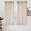 MIULEE Natural White Linen Curtains 40 Inch Long by MIULEE