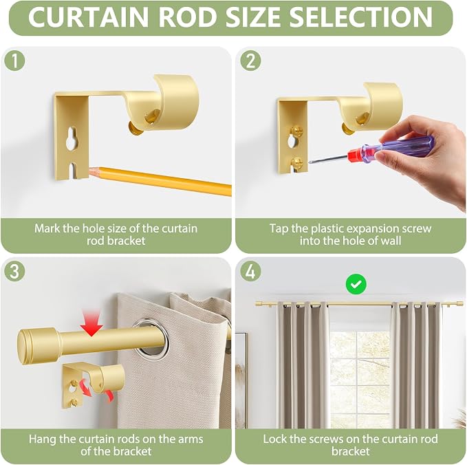 5/8” Diameter Curtain Rods 30-45 Inch, - Image 4