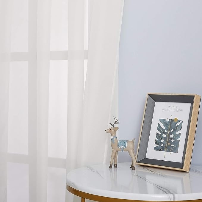 NICETOWN Sheer Curtains for Bedroom Windows, Grommet Casual Soft Voile Sheer - Image 2