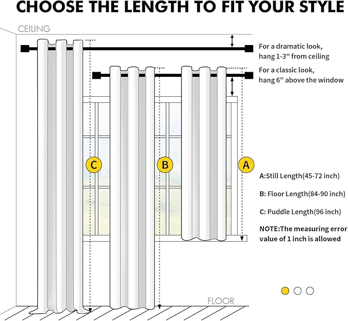 MIULEE Blackout Curtains for Bedroom 2 Panels 40 x 54 Inch Long Pure White | - Image 7