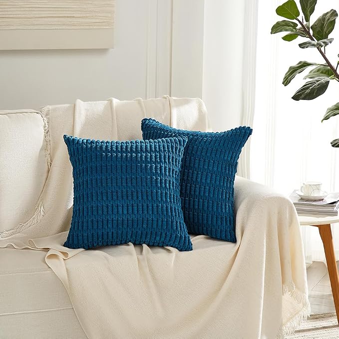 Fancy Homi 4 Packs Teal Decorative Throw Pillow Covers 22x22 Inch - Image 6