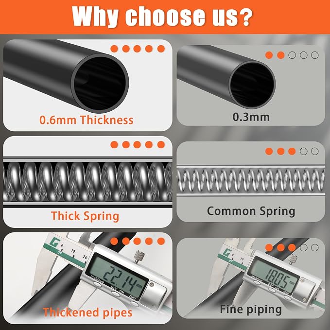 AIZESI Black 2pcs Spring Tension Rods 17 to 26 Inch, Small Curtain Rods No - Image 5