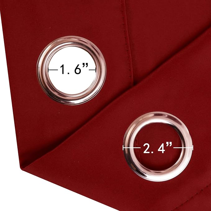 Blackout Curtains 52 x 120 Inch Long Red Curtains Set of 2 Panels Room - Image 5