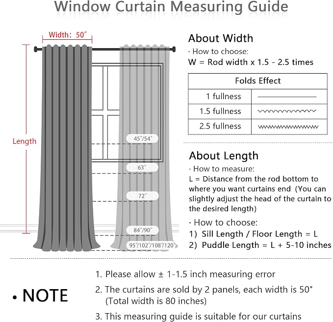 MYSKY HOME White Curtains for Living Room 1 Panel, Semi Sheer Curtains & Drapes - Image 3