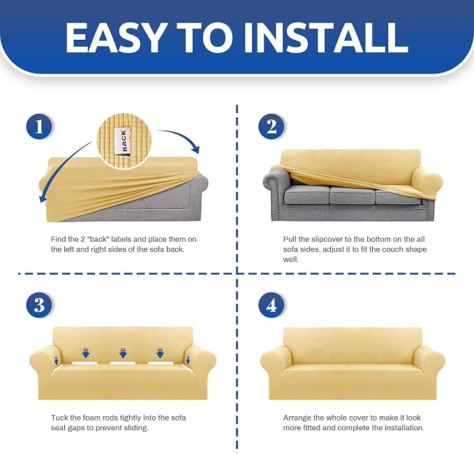 KEKUOU Stretch Sofa Cover Slipcover ，Couch Covers - Image 6