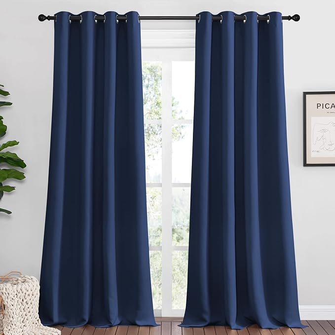 NICETOWN Navy Blackout Curtains 102" Long by NICETOWN
