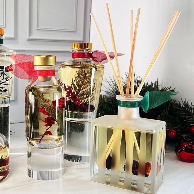 LOVSPA Reed Diffuser Set, Spiced Pomander Scented Oil Diffuser with Sticks, Home Fragrance Accessories for Bathroom Shelf Decor, Aroma Diffusers for Home or Office Desk, USA Made