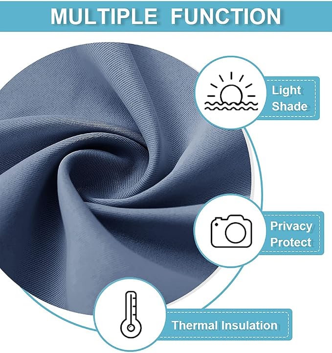 RYB HOME Blackout Curtains for Bedroom Living Room 72 inches Long, Thermal - Image 6