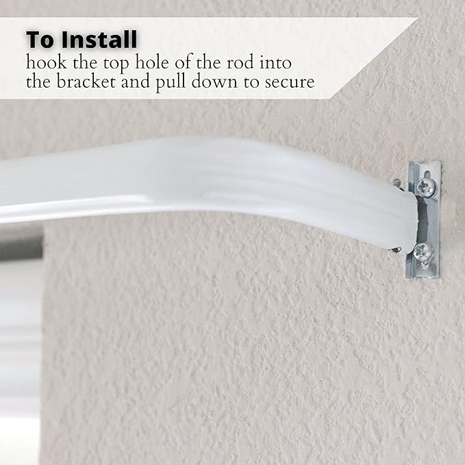 Blu-Pier Tech Heavy Duty Single Rod Standard White 28"-48" Adjustable Curtain - Image 6