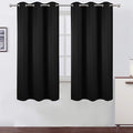 Black Blackout Curtains 34 x 63 Inch Length/Set of 2 Curtain Panels/Thermal by Lemomo
