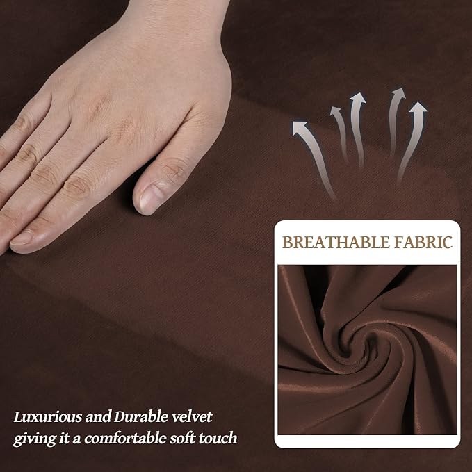 WEERRW 4 Pieces Velvet High Stretch Couch Covers - Image 4