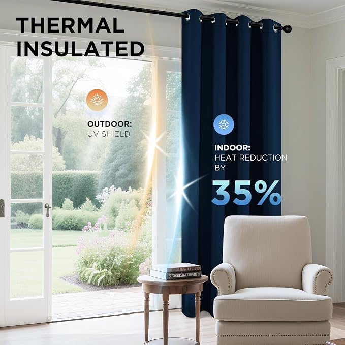 Joydeco Blackout Curtains 95 Inch Length 2 Panels Set, Thermal Insulated Long - Image 5