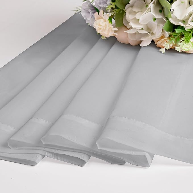 Light Grey Sheer Curtains 78 inches Long 2 Panels Set - Image 10