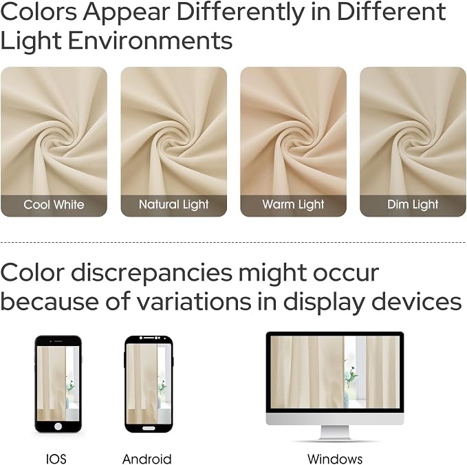 HOMEIDEAS Non-See-Through Beige Privacy Sheer Curtains, 52 X 84 Inches Long 2 - Image 9