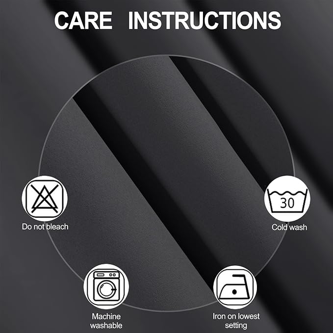 LEMOMO Dark Grey Thermal Blackout Curtains/52 x 45 Inch/Set of 2 Panels Room - Image 4