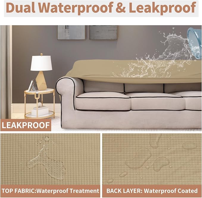 Easy-Going 100% Waterproof Oversized Chair Couch Cover, Stretch Sofa Cover | - Image 3