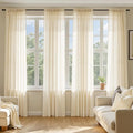 MIULEE Butter Cream Sheer Curtains 63 Inches Long 4 Panels 54 x 63 Inches | by MIULEE