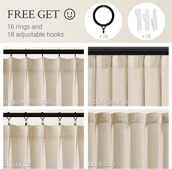 92 Inches Long Pinch Pleated Semi Sheer Curtains - Image 4