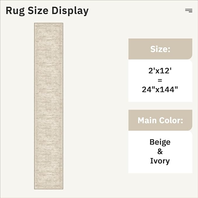 Runner Rug 2x12 Washable Non-Slip Hallway Runner Rugs - Image 5