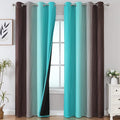 Estelar Textiler Brown and Teal Ombre Blackout Curtains 90 Inch Length 2 Panels by ESTELARTEXTILER