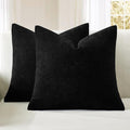 MIULEE Black Chenille Couch Throw Pillow Covers, 20x20 | Set of 2, Soft by MIULEE