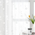 HOMEIDEAS White Sheer Curtains 63 Inch Length 2 Panels White Embroidered Floral by HOMEIDEAS