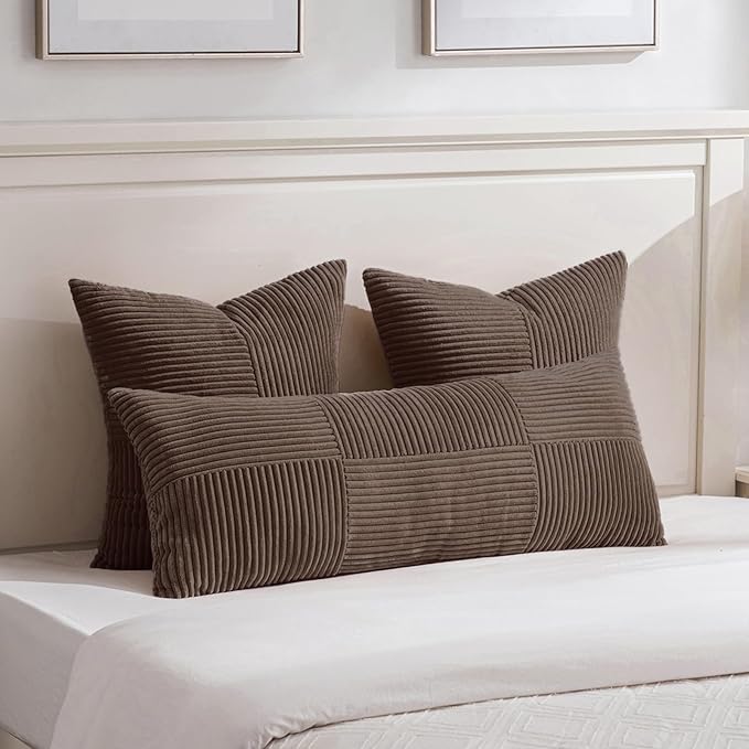 Fancy Homi 2 Packs Dark Brown Big Decorative Throw Pillow Covers 24x24 Inch - Image 5