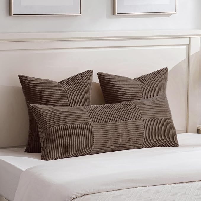 Fancy Homi 2 Packs Dark Brown Decorative Throw Pillow Covers 22x22 Inch - Image 5