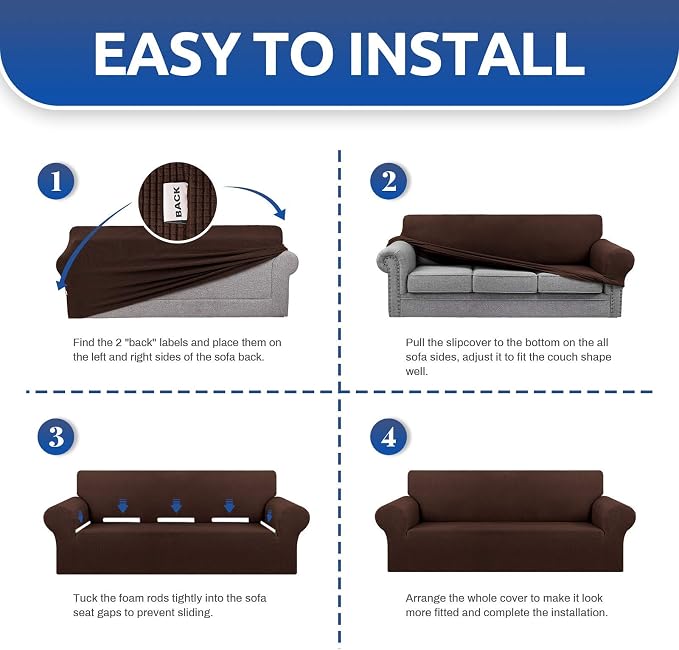 KEKUOU Stretch Loveseat Sofa Cover Slipcover, Couch Covers - Image 6