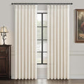 Custom Pinch Pleated 78 Inch Dining Room Curtains 2 Panels Set, Farmhouse Cream by PleatedDrapes