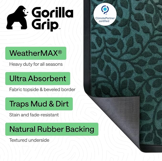 GORILLA GRIP 100% Waterproof All-Season WeatherMAX Doormat 35x23, US Designed - Image 2