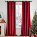 MIULEE Velvet Curtains 50W x 96L 2 Panels Red Blackout Curtains | Luxury velvet by MIULEE