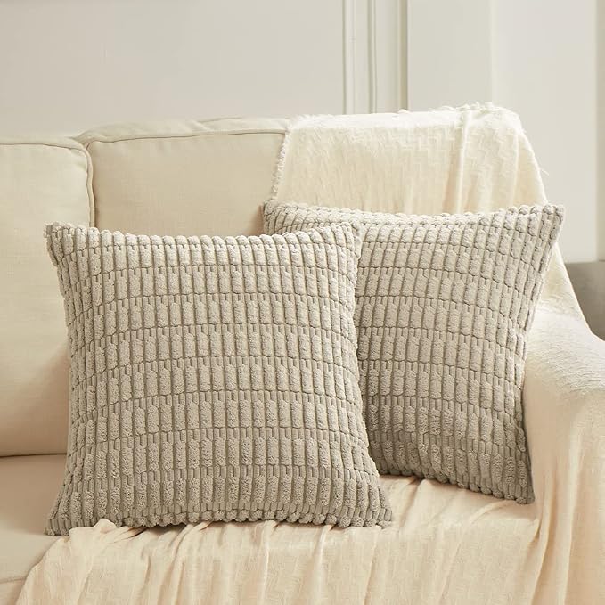 Fancy Homi 4 Packs Taupe Decorative Throw Pillow Covers 24x24 Inch - Image 6