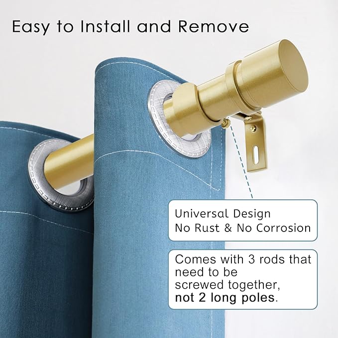 Byondeth Curtain Rods for Windows 16 to 48 or 60 Inches Max Adjustable Length 1 - Image 2