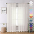 Lecloud Ivory Sheer Curtains 84 Inches Long 2 Panels, Solid Voile Light by Lecloud