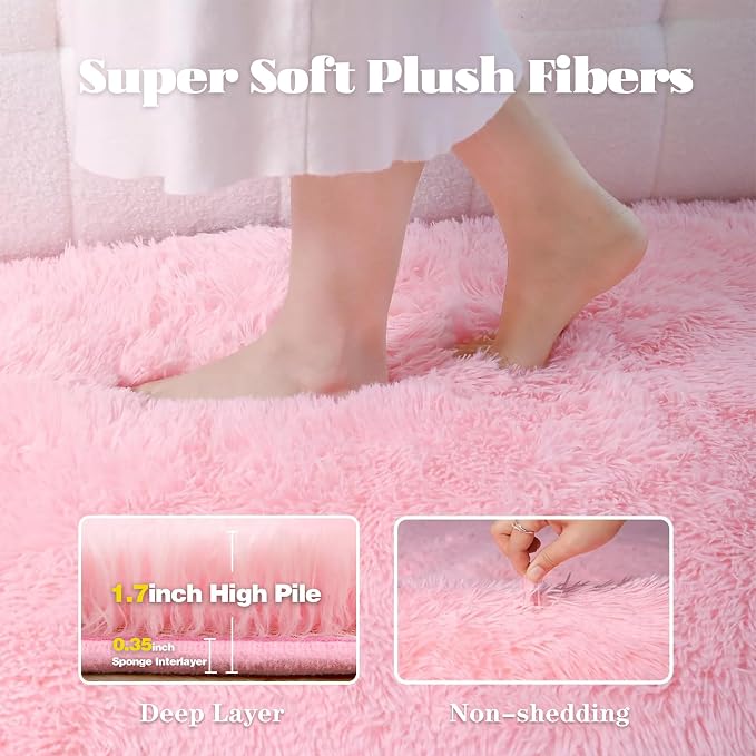 6x9 Area Rug for Living Room: Fluffy Shag Soft Washable Rugs Large Fuzzy Plush - Image 2