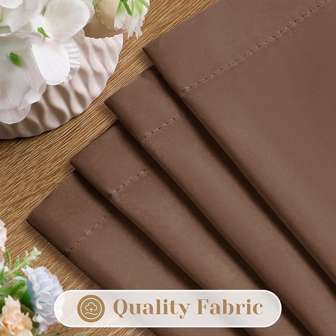 HOMEIDEAS Non-See-Through Brown Privacy Sheer Curtains, 52 X 45 Inches Long 2 - Image 4