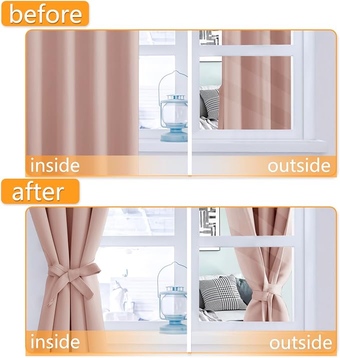 Blackout Curtains for Bedroom, 52 x 84 Inches Long, 2 Panels | Thermal Insulated - Image 4