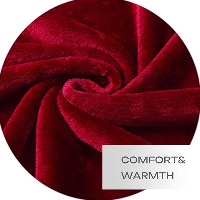 Red Fleece Plush Throw Blanket 90"x90"for Couch Sofa Fuzzy Cozy Flannel | Super - Image 4
