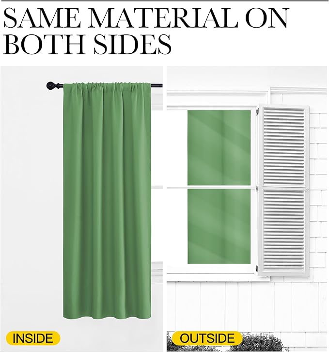 NICETOWN Blackout Curtains for Bedroom, Froest Green, 1 Pair, 70 by 63-inch - Image 5