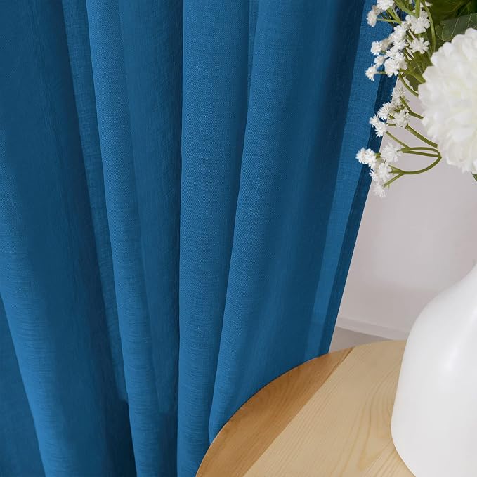 Tollpiz Short Sheer Tier Curtains Linen Textured Half Kitchen Curtain Sheers - Image 3