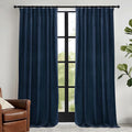 RYB HOME Navy Blue Velvet Curtains 102 inches by RYBHOME