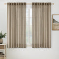 MIULEE Taupe Grey Linen Curtains 52x54 Inch Length 2 Panels by MIULEE