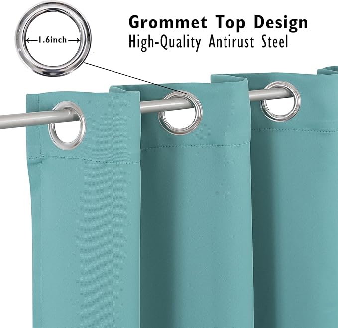 ChrisDowa Blackout Curtains for Bedroom and Living Room 80 Inches Long | 2 - Image 2