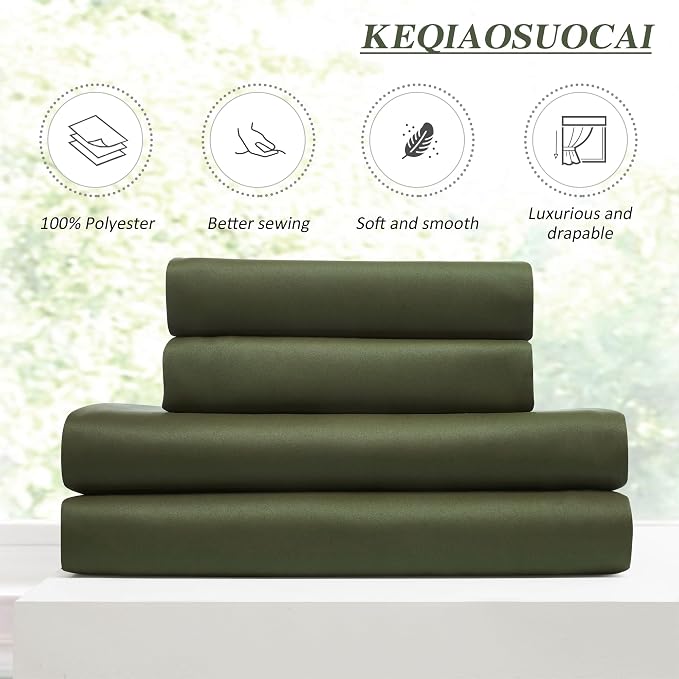 Dark Olive Green Blackout Curtains 102 Inches Long, Christmas Home Decoration - Image 4