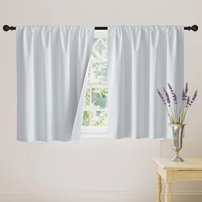 RYB HOME White 100% Blackout Curtains, Thermal Insulated Heat & UV Blocking by RYBHOME