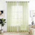 SpaceDresser Check Sheer Curtains 45 Inches 2 Panels Set, Rod Pocket Plaid by SpaceDresser