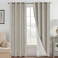 H.VERSAILTEX Linen Blackout Curtains 108 Inches Long 100% Blackout Thermal by HVERSAILTEX