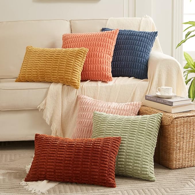 Fancy Homi 4 Packs Boho Pink Decorative Throw Pillow Covers 22x22 Inch - Image 6