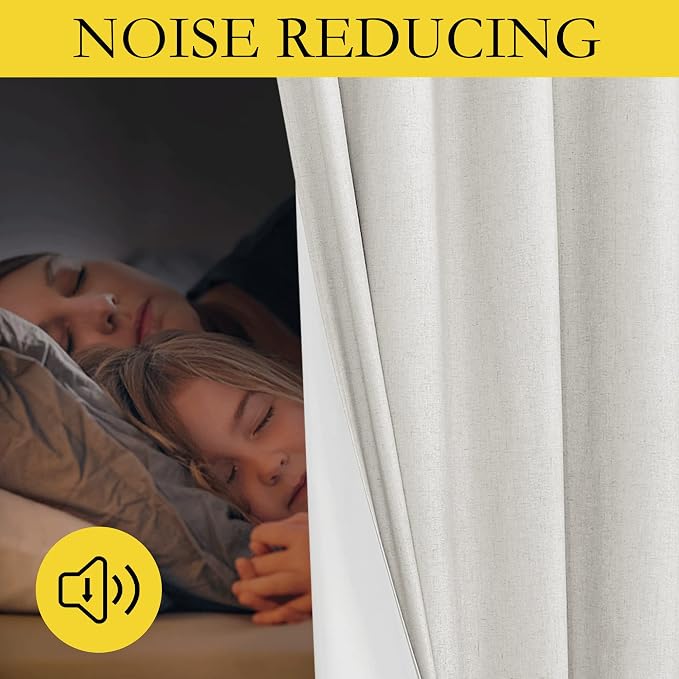 NICETOWN 100% Blackout Linen Texture Curtains 70 inches Long, Thermal Insulated - Image 4